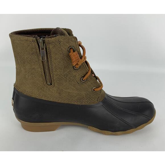 Sperry Saltwater Duck Boot Olive Womens Size 9 M Shoe Lace Up - Picture 1 of 12